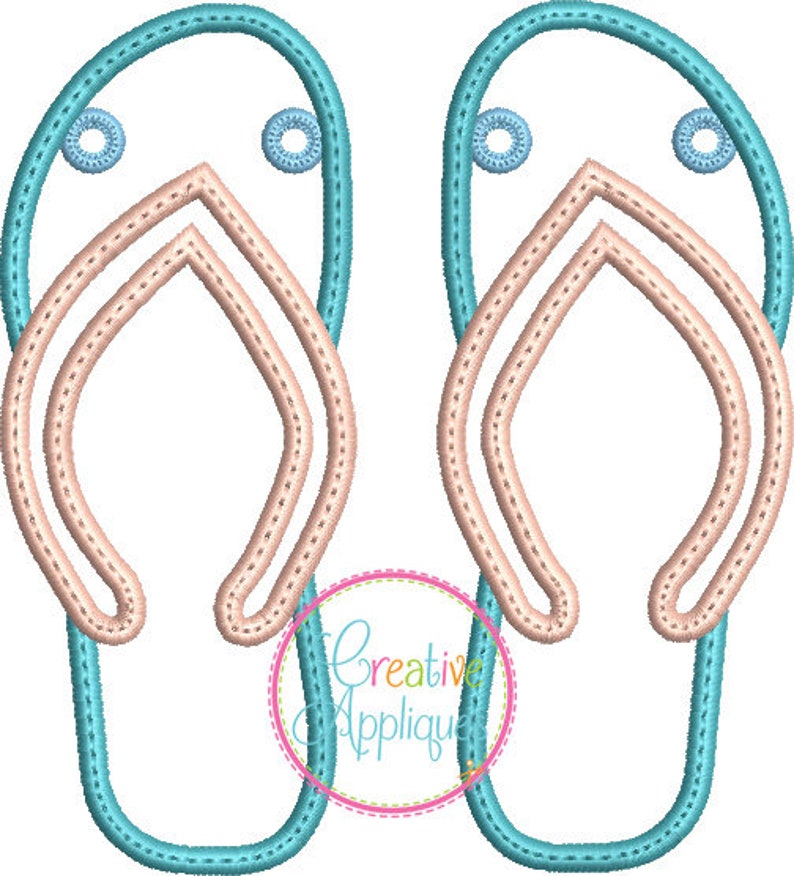 Flip Flops Banner Charm in the Hoop Embroidery Alphabet Font - Etsy