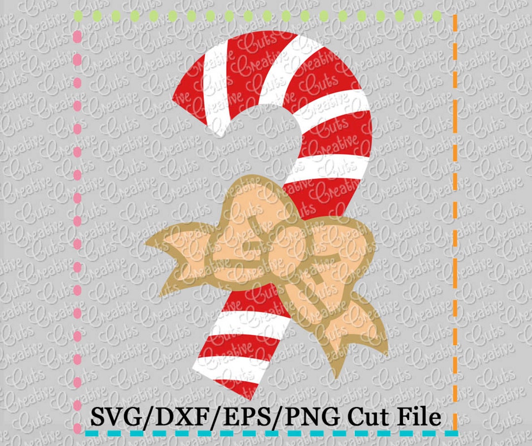 EXCLUSIVE SVG Candy Cane Bow Cutting File, Candy Cane Cut File, Candy ...