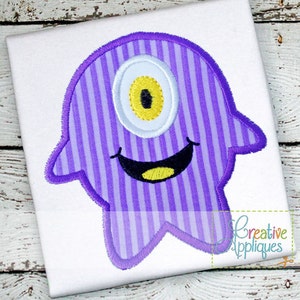 Monster Smiling One Eyed Digital Machine Embroidery Applique Design 4 SIZES, monster applique, monster embroidery, one eyed monster applique