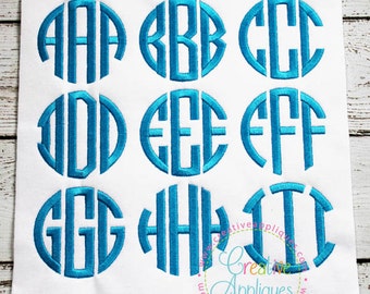 5 Sizes BX Natural Circle Embroidery Monogram Alphabet Font + 6 frames Digital Machine Embroidery. circle embroidery font, monogram font