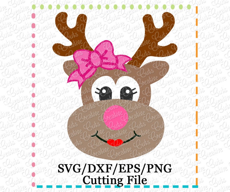 EXCLUSIVE Girl Reindeer SVG Reindeer Cut File Reindeer Etsy