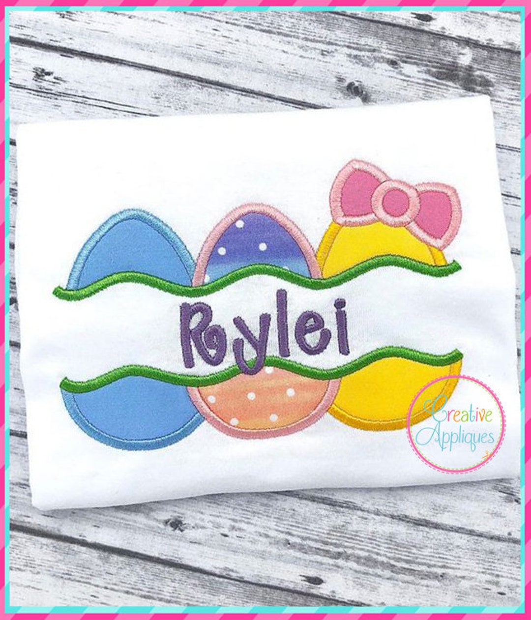 Split Eggs Bow Easter Eggs Applique Digital Machine Embroidery Design 5 ...