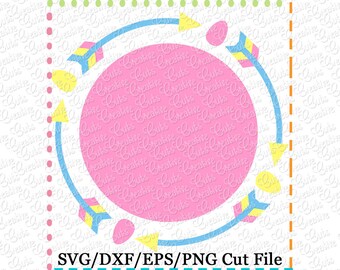 Easter Tribal Monogram Frame SVG Cutting File, easter cut file, easter svg, monogram frame cut file, tribal frame cut file