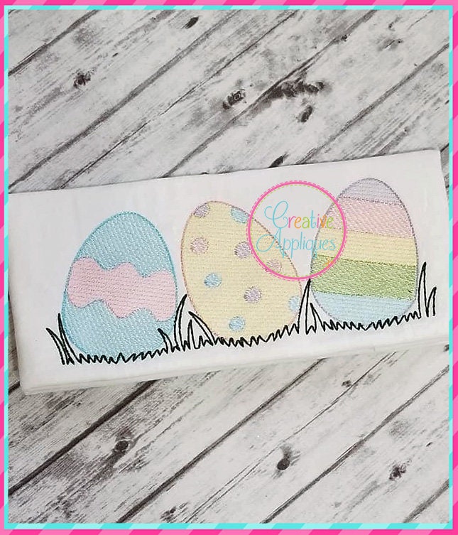 Sketch Stitch Easter Eggs Digital Machine Embroidery Design 5 Sizes ...