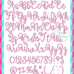 10 SIZES!! Carried Away Embroidery Font Alphabet Digital Machine Embroidery, monogram font alphabet, embroidery alphabet, ballerina script