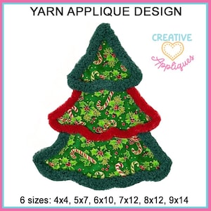 Yarn Tree Applique Machine Embroidery Applique Design 6 SIZES, applique, tree applique, tree yarn embroidery