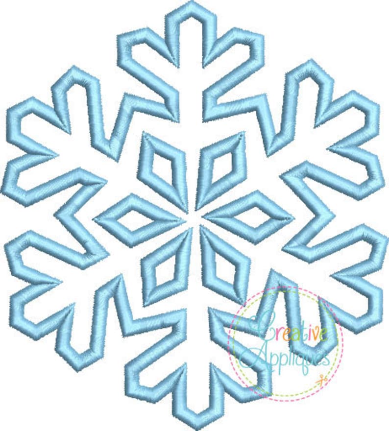 Snowflake Digital Machine Embroidery Applique Design 4 Sizes Etsy