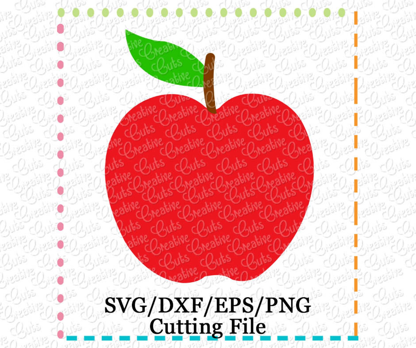 An exclusive SVG EPS Dxf Apple Cutting File