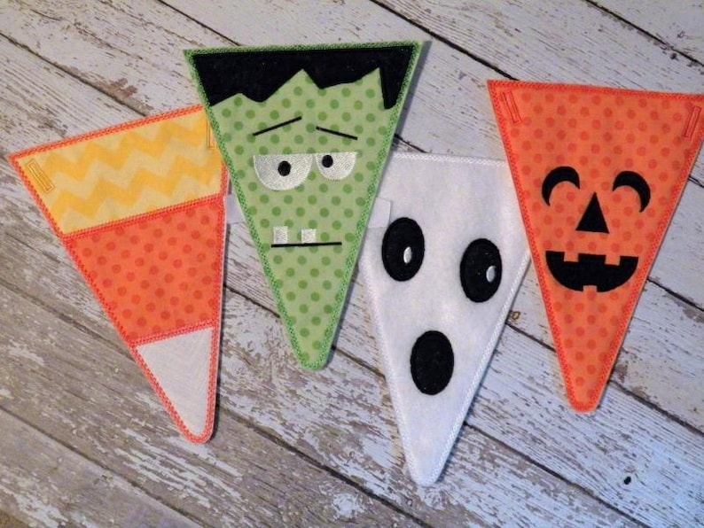 Halloween Pennants in the Hoop Design, Machine Embroidery, Embroidery ...