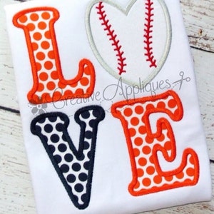 Baseball Softball Love Digital Machine Embroidery Applique - Etsy