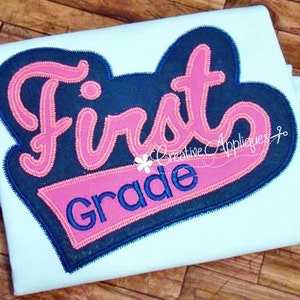 First Grade Digital Machine Embroidery Applique Design 3 sizes