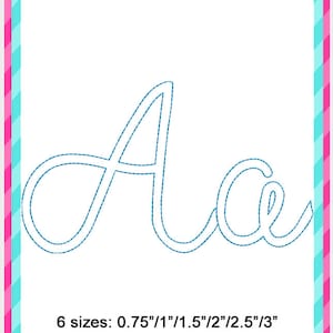 6 Sizes Lecia Embroidery Alphabet Font Digital Machine Embroidery, A thru Z, numbers, bean stitch font, triple stitch font, running stitch