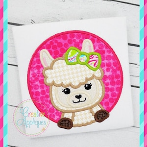 Llama Girl Digital Machine Embroidery Applique Design 4 sizes, Llama applique, Llama embroidery