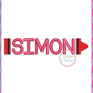 Crayon Digital Machine Embroidery Design 13 sizes!