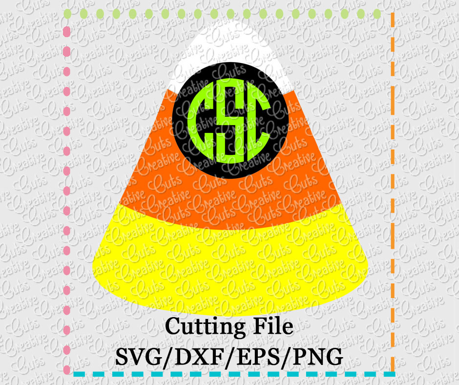 SVG EPS DXF Cutting File Candy Corn Monogram Svg, Candy Corn Svg ...