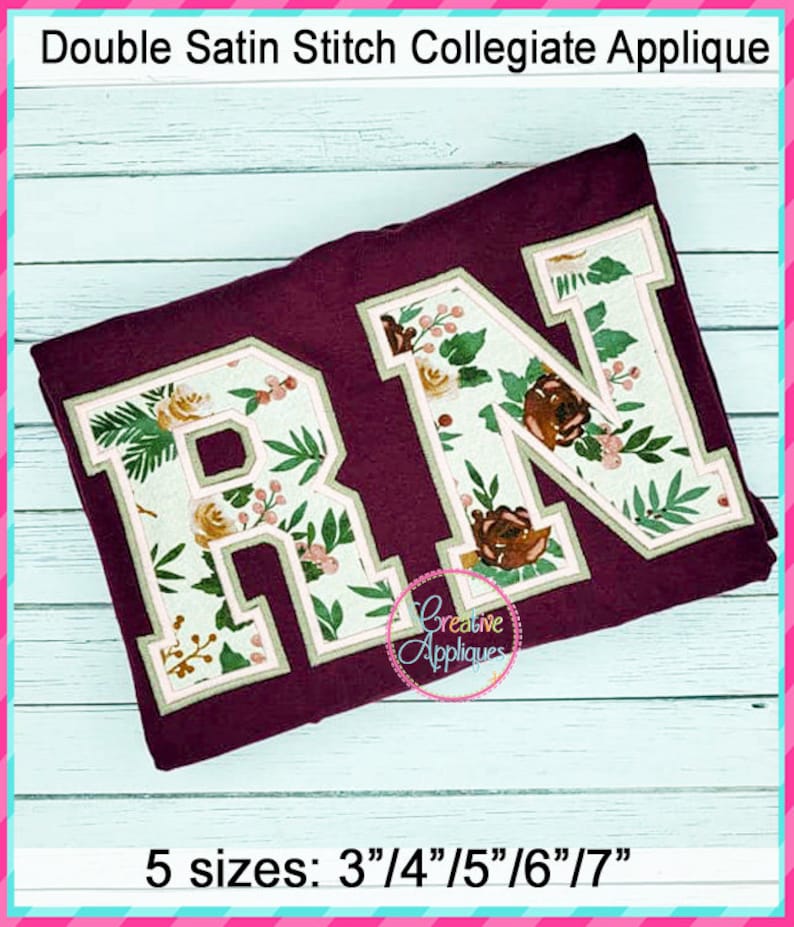 Double Satin Collegiate Applique Alphabet Letters A Thru Z Etsy