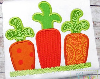 Easter Carrot Applique Machine Embroidery  Design 4 Sizes