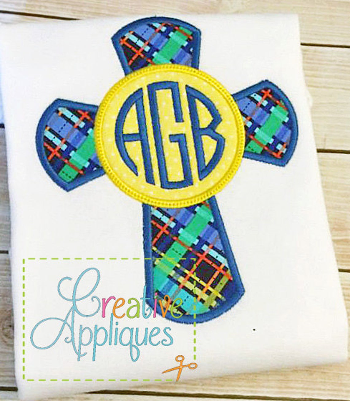 Monogram Cross Machine Embroidery Applique Design 4 SIZES - Etsy