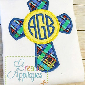 Monogram Cross  Machine Embroidery Applique Design 4 SIZES
