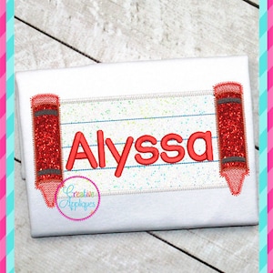 Zigzag Stitch Crayon Frame Digital Machine Embroidery Applique Design 5 sizes, crayon applique design pattern, monogram applique design