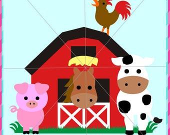 CUT FILE Farm Barn with Animals svg cut file, farm animals svg, horse svg, cow svg, pig svg, barn svg, farm svg, 1st birthday