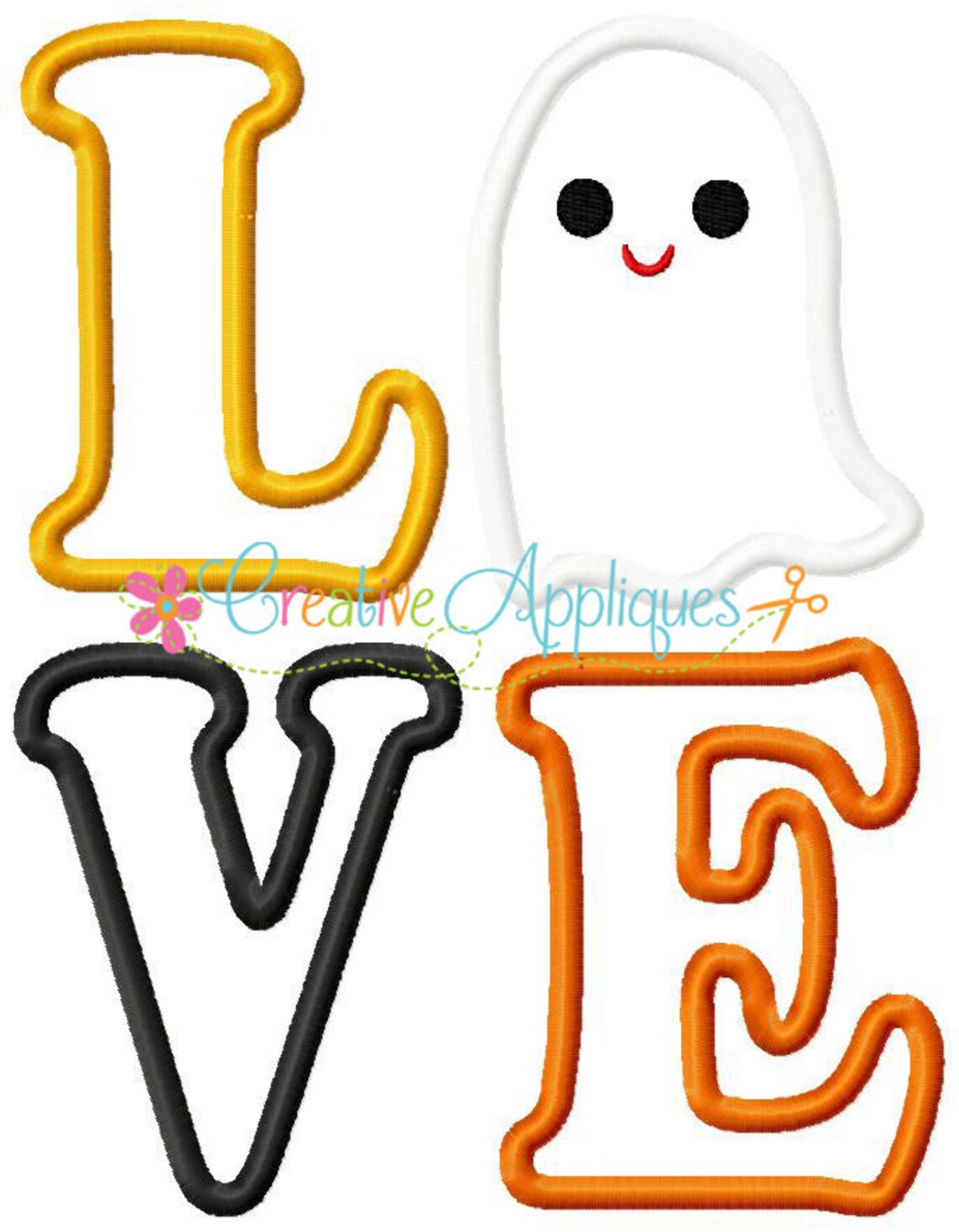 Ghost love halloween digital machine embroidery applique  etsy Ghost love halloween digital machine embroidery applique  etsy