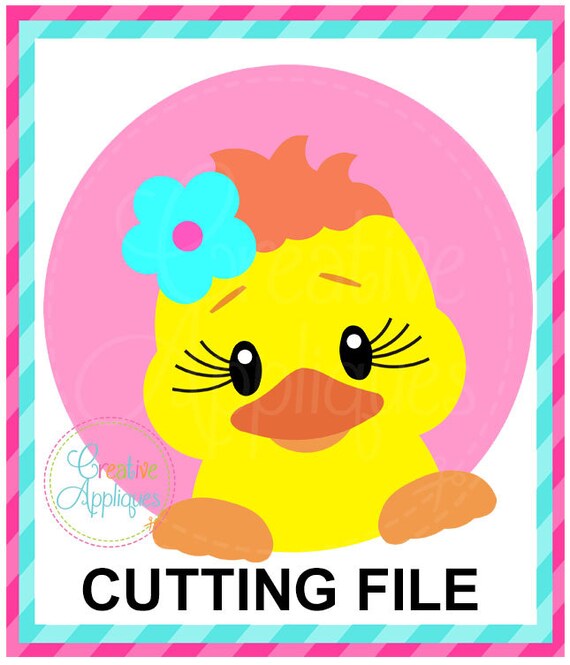 Girl Easter Chick Duck Circle Svg Cutting File Duck Svg Etsy