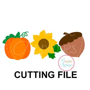 EXKLUSIVE SVG Eps DXF fallen Trio Svg Kürbis Eichel Sonnenblume Svg, Herbst Svg fallen Kürbisfeld Cutie Svg, Svg, Kürbisfeld svg