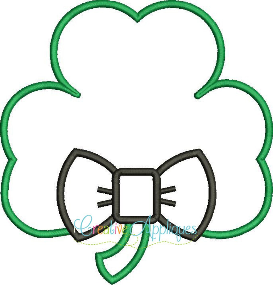 Clover Shamrock Bow Tie St Patrick's Day Digital Machine Etsy