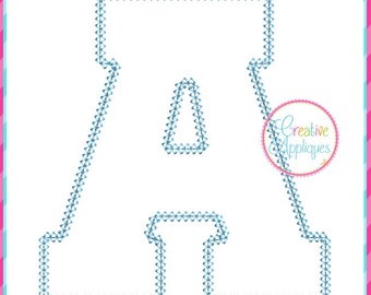 Collegiate Applique Embroidery Design, Vintage Stitch Font (Digital Download)  2 inch to 8 inch, 9 Sizes