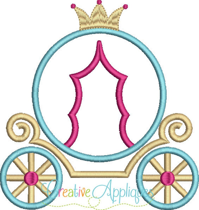 Princess carriage applique machine embroidery design 4 sizes  etsy Princess carriage applique machine embroidery design 4 sizes  etsy
