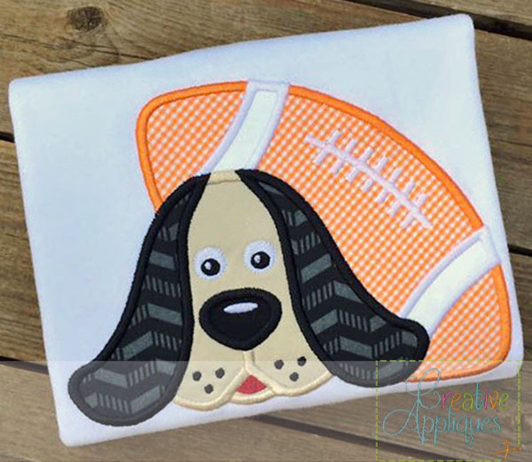 Hounddog Volunteers Hound Football Applique Digital Machine Etsy