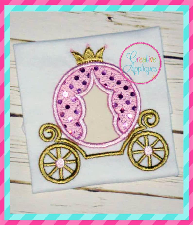 Princess carriage applique machine embroidery design 4 sizes  etsy Princess carriage applique machine embroidery design 4 sizes  etsy