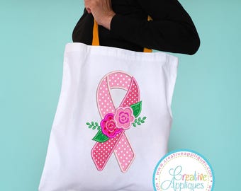Ribbon Flowers Applique Design, machine embroidery design, ribbon applique design, awareness ribbon applique, ribbon embroidery