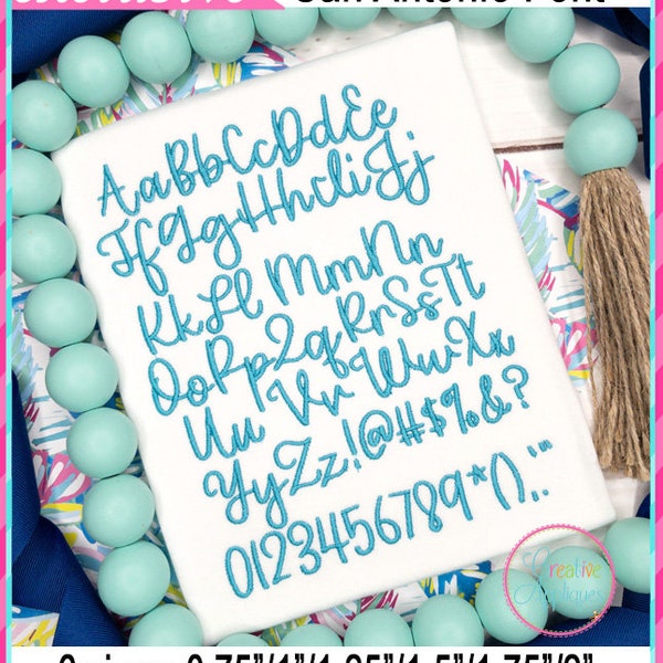 Exclusive 6 Sizes San Antonio Embroidery Alphabet Font Digital Machine