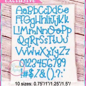 EXCLUSIVE!!! 10 SIZES!!! Balloon Embroidery Font, Alphabet Font Digital Machine Embroidery Design embroidery font, embroidery alphabet  font