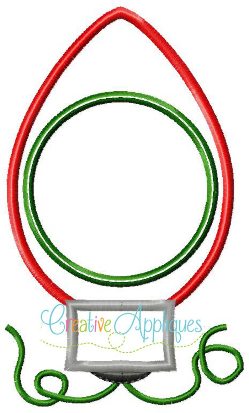 Christmas Light Bulb Monogram Applique Digital Machine Etsy