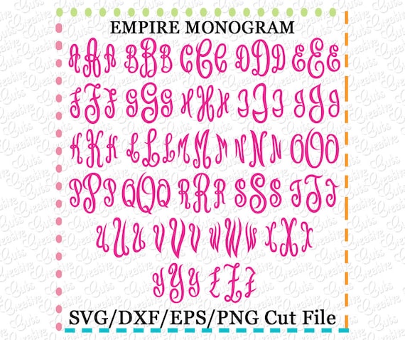 Download Empire Circle Monogram Font Svg Eps Dxf Cutting File Empress Etsy