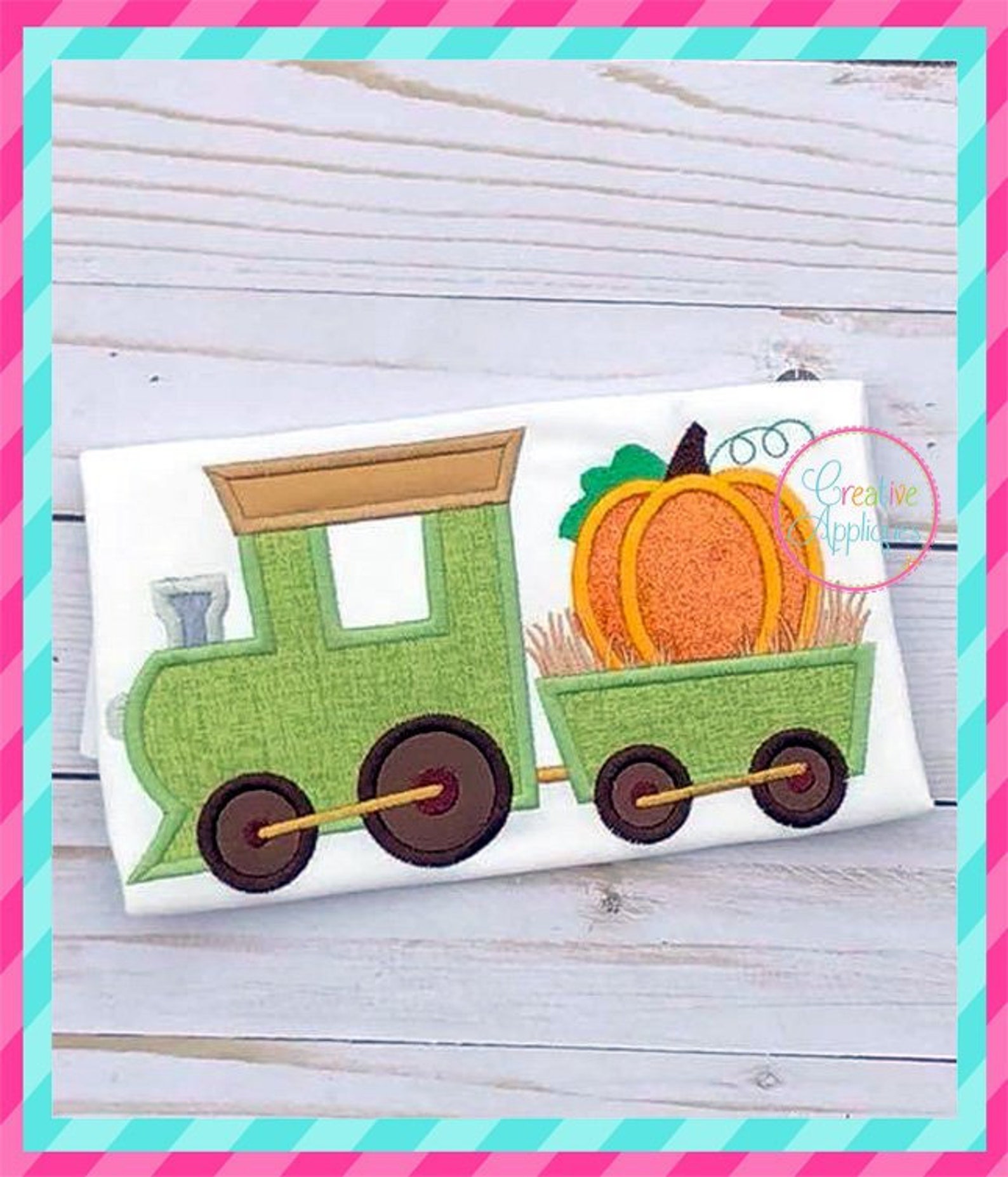 Machine Applique Train Pumpkin Train Machine Embroidery Applique Design 5 Sizes, Pumpkin ...
