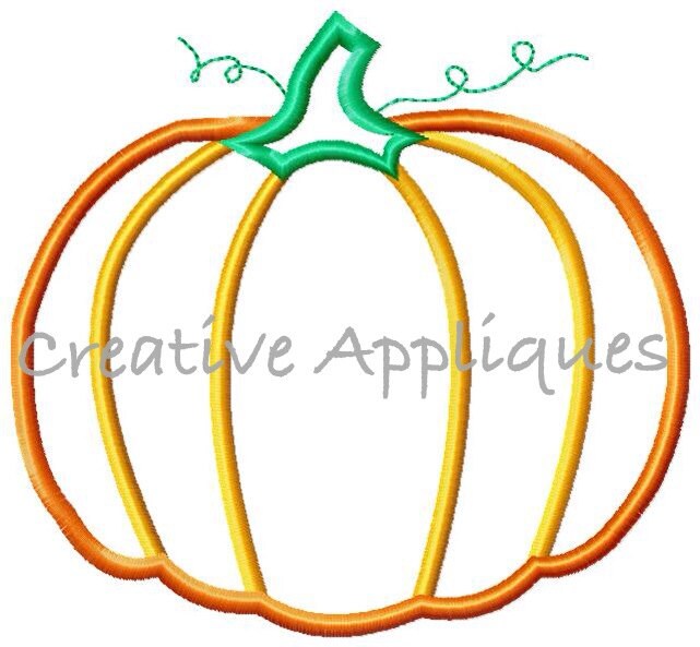 Pumpkin Digital Machine Embroidery Applique Design 4 Sizes, Pumpkin ...