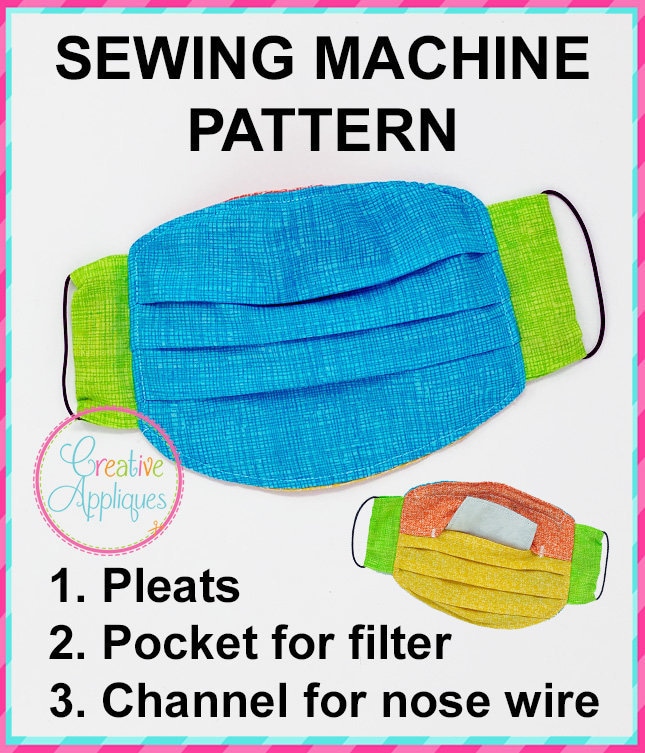 SEWING PATTERN 4 Sizes! Face Mask Digital Download Design, Breathing ...