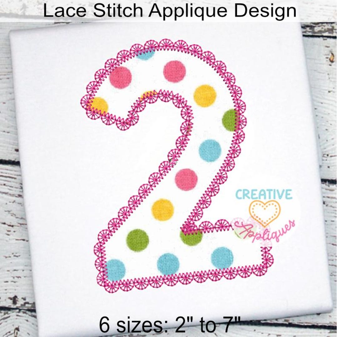 Block Numbers Lace Stitch Machine Embroidery Applique Design Set ...