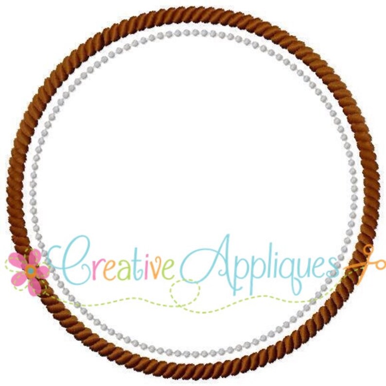Western Rope Patch Frame Machine Embroidery Applique Design 6 Sizes - Etsy