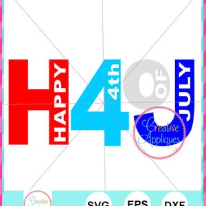 EXCLUSIVE Happy 4. Juli Cutting File, 4oj cut file, 4. Juli svg, independence day svg