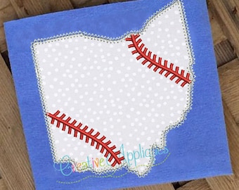 Ohio Baseball Softball Digital Machine Embroidery Applique Design 4 Sizes