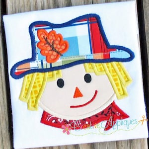 Scarecrow Digital Machine Embroidery Applique Design 4 sizes, scarecrow applique, scarecrow embroidery, thanksgiving, fall applique, autumn