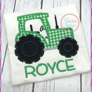 Tractor Applique Digital Machine Embroidery Design 5 Sizes, tractor applique, tractor applique, tractor embroidery