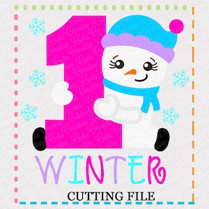 EXKLUSIVE 1. Winter Schnee Mädchen SVG, 1. Winter cut Datei, 1. Winter schneiden Datei, Babys erste Svg begrenzte kommerzielle Nutzung