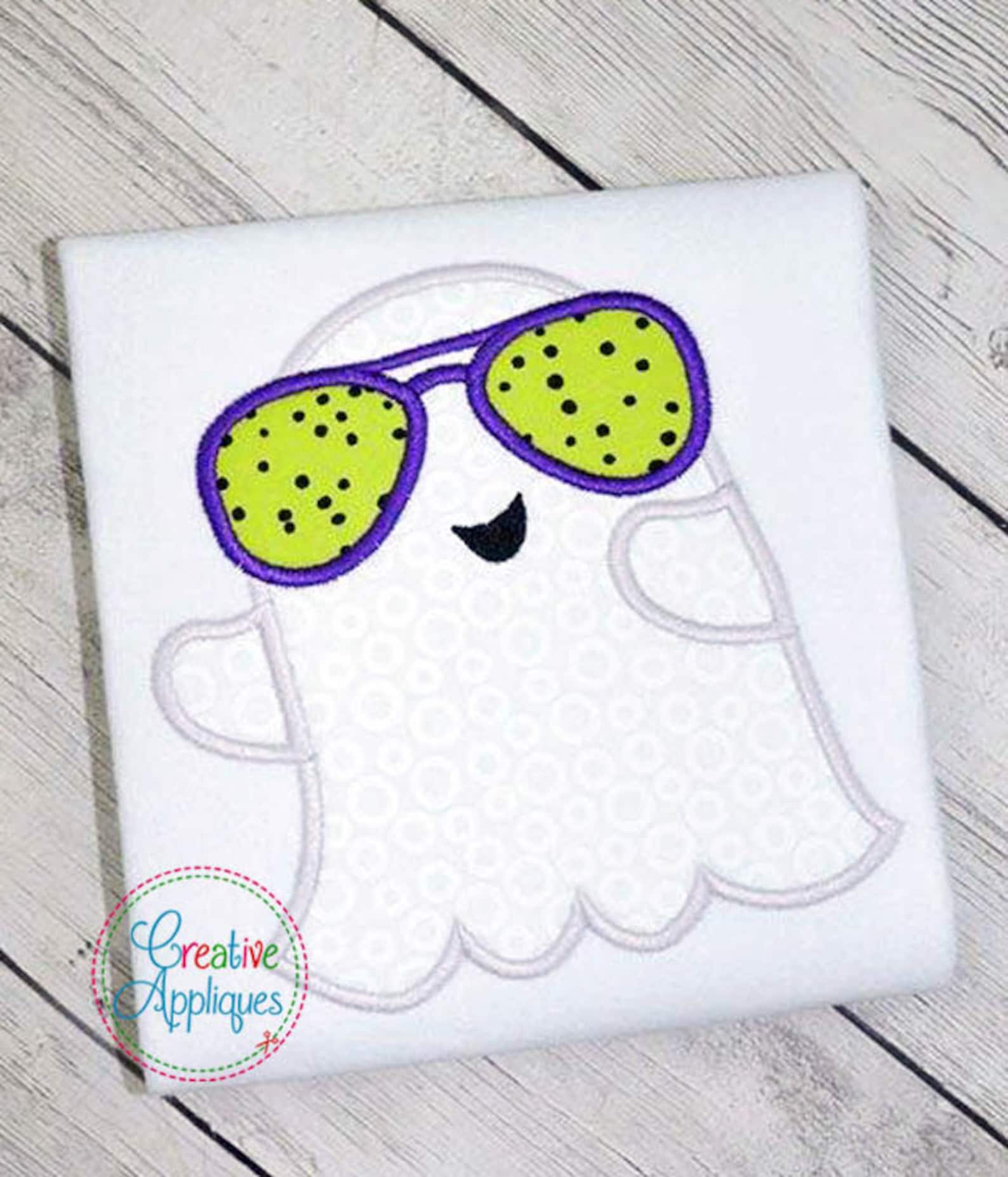 Ghost Sunglasses Halloween Digital Machine Embroidery Applique Etsy