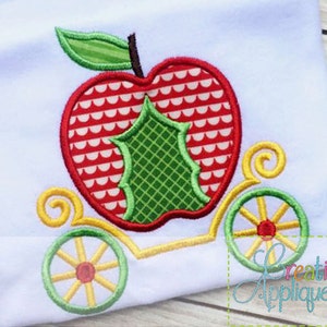 Princess  Apple Carriage Applique Machine Embroidery  Design 4 Sizes